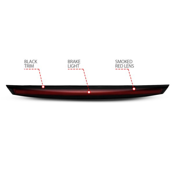 ANZO 2007-2014 Chevrolet Suburban 1500 LED 3rd Brake Light Black Housing Smoke Lens w  Spoiler 1pc Hot on Sale - Image 3