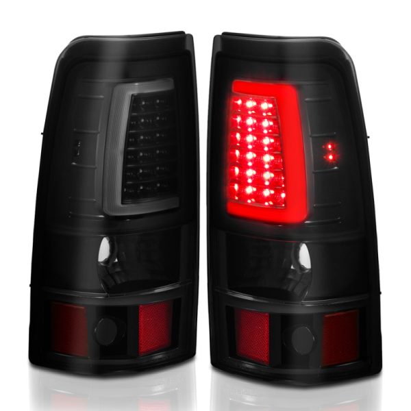 ANZO 1999-2002 Chevy Silverado 1500 LED Taillights Plank Style Black w Smoke Lens Fashion - Image 2