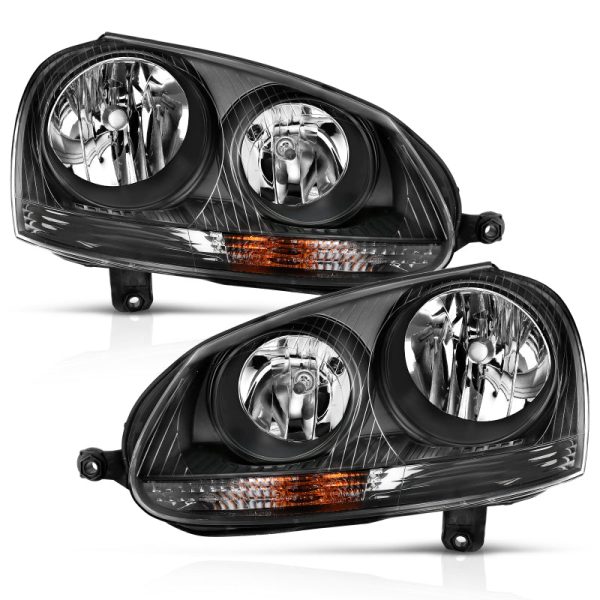 ANZO 2006-2009 Volkswagen Us Rabbit Crystal Headlight Black (Halogen Only) For Cheap